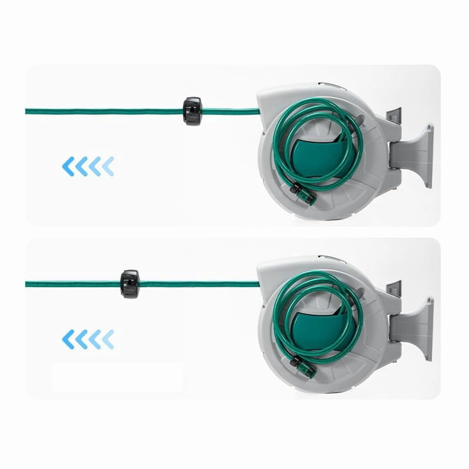 Heavy Duty Retractable Garden Hose Reel 1/2" x 65FT – Wall Mounted, 180° Swivel, Auto Rewind, Anti-Kink PVC, 8-Design Nozzle – Outdoor Watering, Car Wash, Pet Bath – 20 Meters