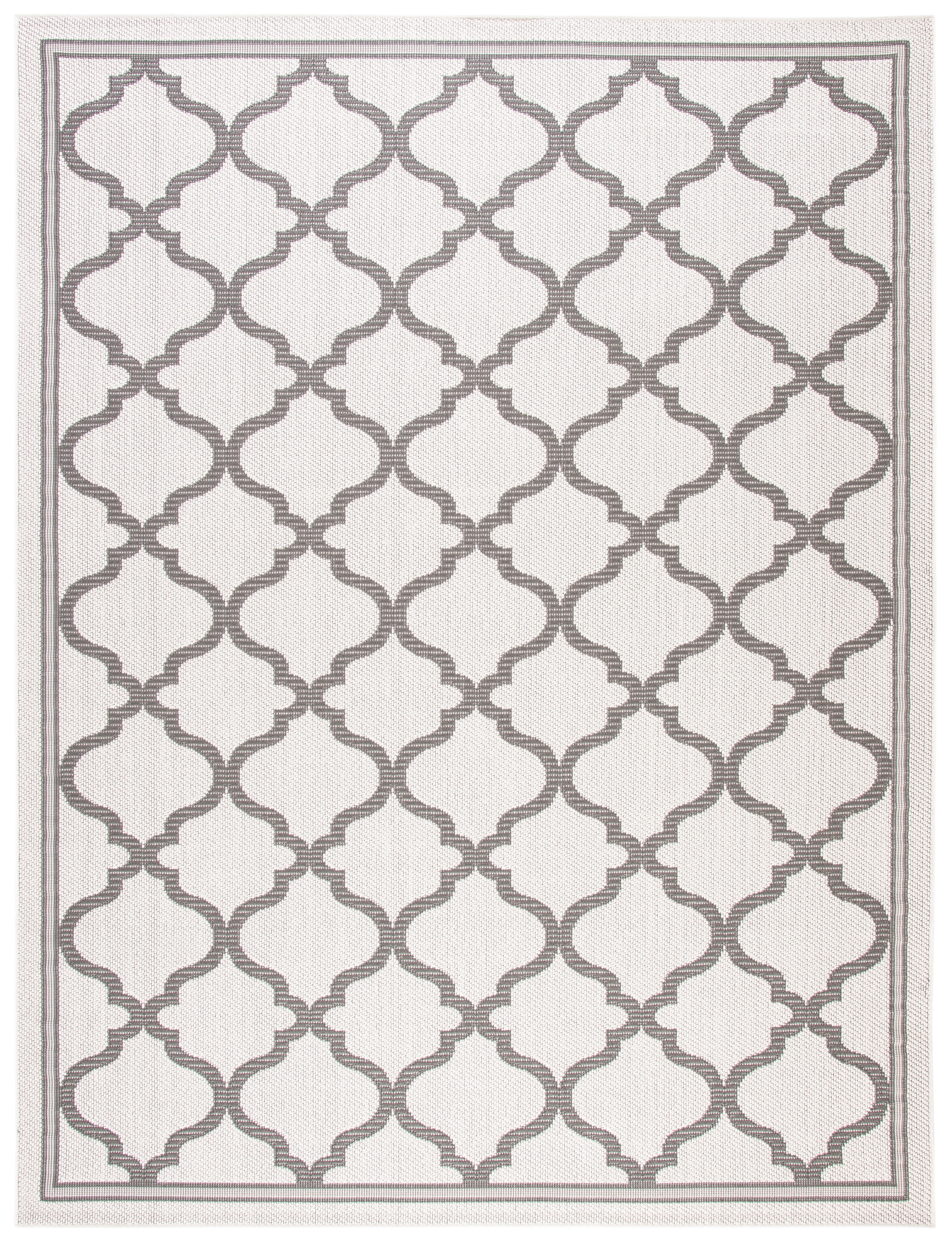 SAFAVIEH Machine Washable Rug Indoor/Outdoor Bermuda Collection - Bermuda Tamaya Geometric Machine Washable Indoor/Outdoor Area Rug, Ivory/Grey, 9' x 12'