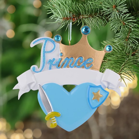 Maxora Personalized Ornaments Customized Christmas Gift for Boy Prince Crown Ornament Free Customize