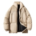 thumbnail image 2 of Maoxin Men's Coats Fashionable Men's Solid Color Long Sleeve Hoodless Casual Outwear Jackets Beige XL, 2 of 8