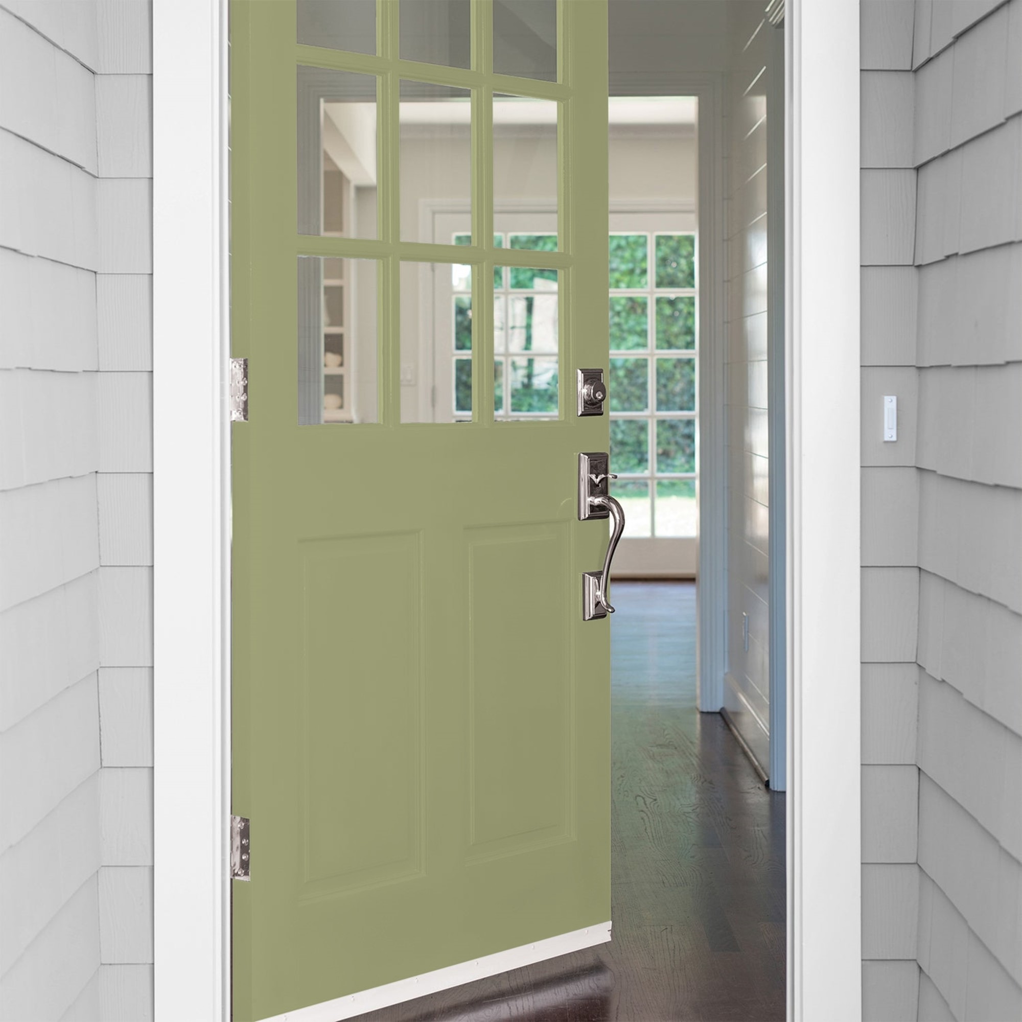 Glidden HEP Pine Trail / Green Satin Exterior Paint with Primer, 1 Quart