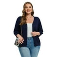 thumbnail image 2 of Women's Plus Size Cardigan Open Front Oversized Button Sweaters V Neck 3/4 Sleeve Knit Outwear, 2 of 5