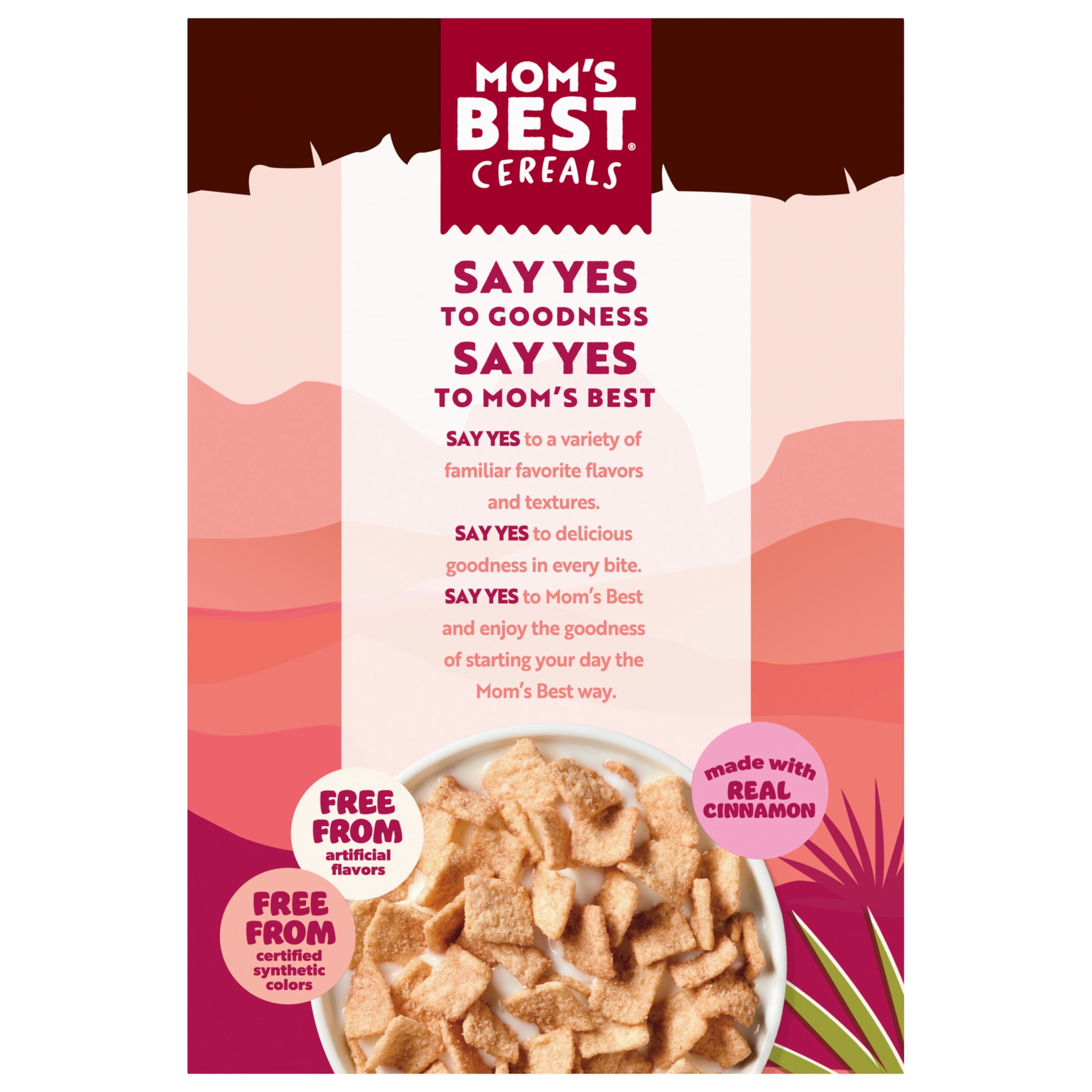 Mom's Best Crunchy Toasted Cinnamon Squares Cereal, Made with Whole Grain, Kosher, 17.5 Oz Box