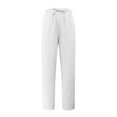 thumbnail image 1 of Pantalones cortos de lino de cintura alta y pierna ancha para mujer: pantalones boho palazzo informales para la playa, poliéster, cintura elástica, tallas S-XXXXXL., 1 of 3