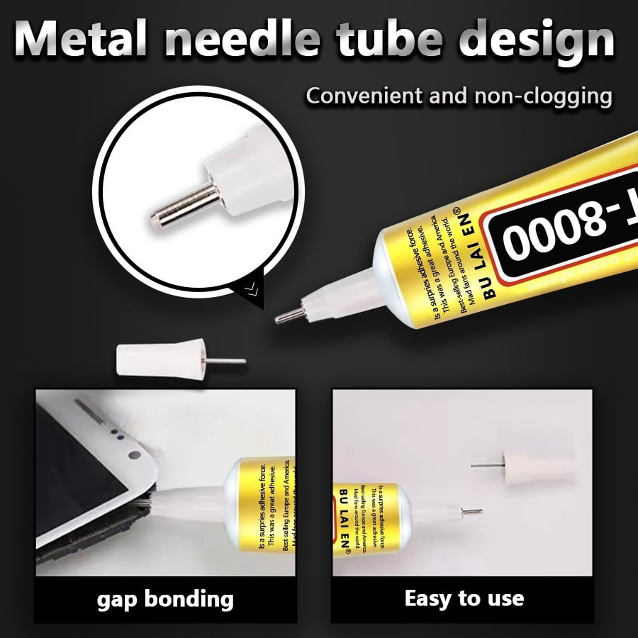12 Count Upgrade T-8000 3.88oz Transparent Elastic Adhesive, Heavy Duty Bonding Glue for Plastic, Rubber, Jewelry, Cell Phone Repair and Household Daily Maintenance