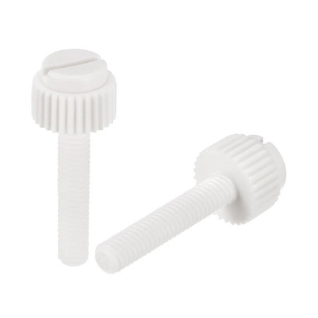 

Uxcell Plastic Machine Screws M4x20mm PP Slotted Knurled Fasteners Bolts White 50Pack