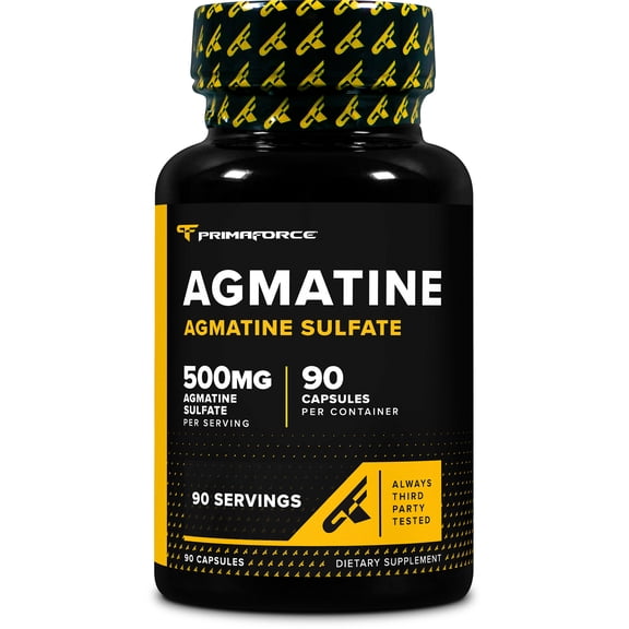 Primaforce Agmatine Sulfate 500mg, 90 Capsules - Non-GMO, Gluten Free Supplement