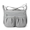 thumbnail image 3 of Lopsie Nylon Purse for Women Crossbody Bags Medium Size Girls Travel Shoulder Messenger Bags Gray, 3 of 6