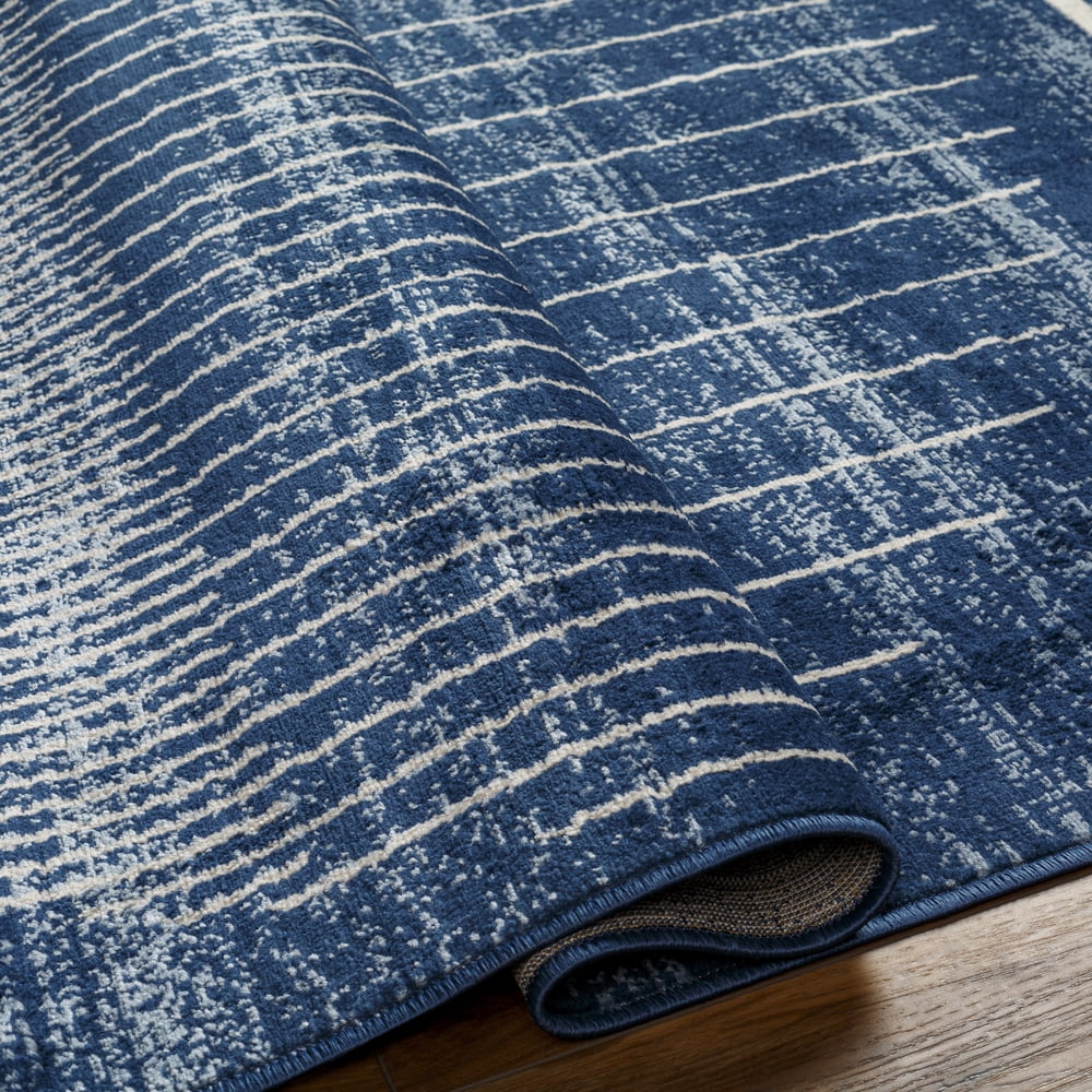 Livabliss Area Rugs for Living Room, 3x7 Floransa Modern Dark Blue Runner Rug, Bedroom Dining Room Home Decor Stain Resistant Carpet (2'7" x 7'3" Runner)