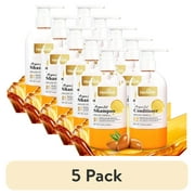 (5 pack) Herbishh Argan Oil Shampoo & Conditioner Set, Deep Cleansing & Hydration, Ideal For Frizzy & Colored Hair, With Shea Butter, Jojoba & Coconut Oil, 16.9 fl. oz Each