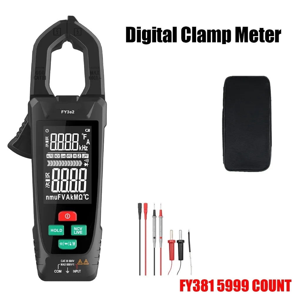 Digital Clamp Meter Voltage Current Clamp True RMS Auto Range Temp Capacitance Ammeter Pliers ,High&Low Sensitivity