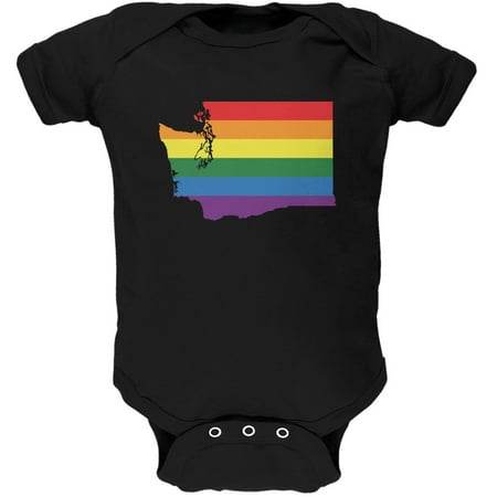 

Washington LGBT Gay Pride Rainbow Black Soft Baby One Piece - 12-18 months