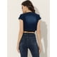 thumbnail image 4 of Cárdigan de mezclilla Allegra K Corto Casual para Mujer azul oscuro XL, 4 of 6