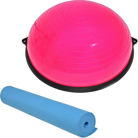 Pelota Bosu Rosa Centurfit + Tapete Azul De Yoga