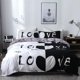 thumbnail image 1 of Ropa de cama de 200 x 200 cm Couples Love, juego de ropa de cama de 3 piezas en blanco y negro, con cremallera, funda nórdica y funda de almohada de 80 x 80 cm (Love, 200 x 200), 1 of 6