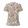 thumbnail image 4 of Naloa Bunny Floral Print T-Shirts Short Sleeve V Neck Tees for Women Fashion Tops Trendy Lightweight Soft Casual Summer Outfits Clothes, 4 of 5