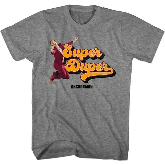 Anchorman Super Duper Graphite Heather Adult T-Shirt