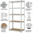 thumbnail image 4 of Yaheetech 71'' Metal Storage Rack 5 Adjustable Shelves Boltless Shelving 386LB Capacity for Each Shelf, 4 of 10