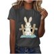 thumbnail image 4 of Camisas de Manga Corta para las Mujeres Moda Casual Impresión Cuello Redondo Suéter Tee Blusas, 4 of 4