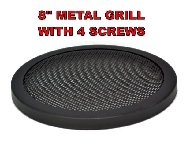 8' INCH CAR SPEAKER WOOFER STEEL MESH GRILL WITH SPEED CLIPS AND SCREWS