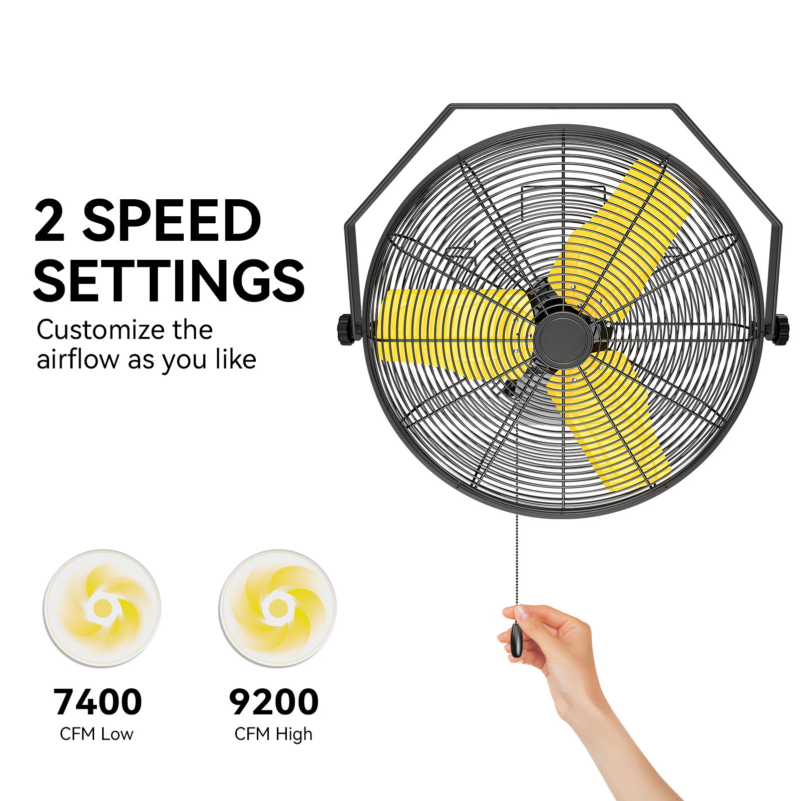 24" Outdoor Wall Mount Fans, 2-Speed Professional Outdoor Fan, Sealed Motor, for Commercial and Garage, UL Listed