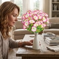 thumbnail image 1 of Flores artificiales de seda con tallos falsos de aspecto realista para decoración del hogar, sala de estar, mesa, oficina y bodas – No requieren mantenimiento., 1 of 5