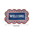thumbnail image 3 of Patriotic Door Mat - 15.7 x 27.5 Inch 4th of July Outdoor Rug - Non- Memorial Day & Independence Day Decor for Front Porch, Yard & Garden - Red White & Blue Housewarming Gift, 3 of 8