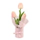thumbnail image 2 of Decoración de plantas en maceta con flores artificiales simuladas de tulipanes – Arreglo de tulipanes en PU Negro Rosa Blanco, 10,24 pulgadas, adorno de oficina en casa sin mantenimiento, 2 of 6