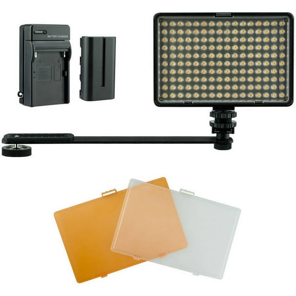 Professional Portable LED Light Kit with 2 Batteries, Charger and Bracket