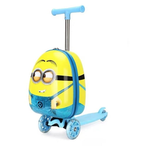 Minions Valise Trottinette à Roues pour Enfants avec Roues LED  Clignotantes Convient aux Filles et Garçons de à Ans