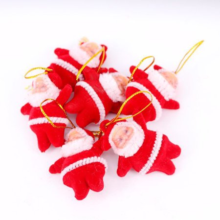 

Aousin 6pcs Christmas Tree Decoration Pendant Mini Santa (Red)