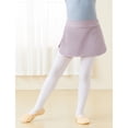 thumbnail image 5 of GYRATEDREAM Girls Ballet Dance Skirt Kids Side Slit Flowy Ballet Wrap Skirts Dancewear Ballerina Dance Clothes for 7-9Y Purple, 5 of 9