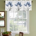 thumbnail image 3 of Blue Tulip Curtain Valances for Windows, Kitchen Valance Window Treatments Panel 2 Pack, Spring Floral Botanical Leaves Pastoral Rod Pocket Short Curtains for Bathroom Bedroom 60 x 18 Inch, 3 of 8