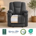 thumbnail image 4 of MCombo Electric Power Recliner Chair with Massage & Heat, Extended Footrest, USB Ports, 2 Side & Front Pockets, Cup Holders, Grey Plush Fabric 8015, 4 of 10