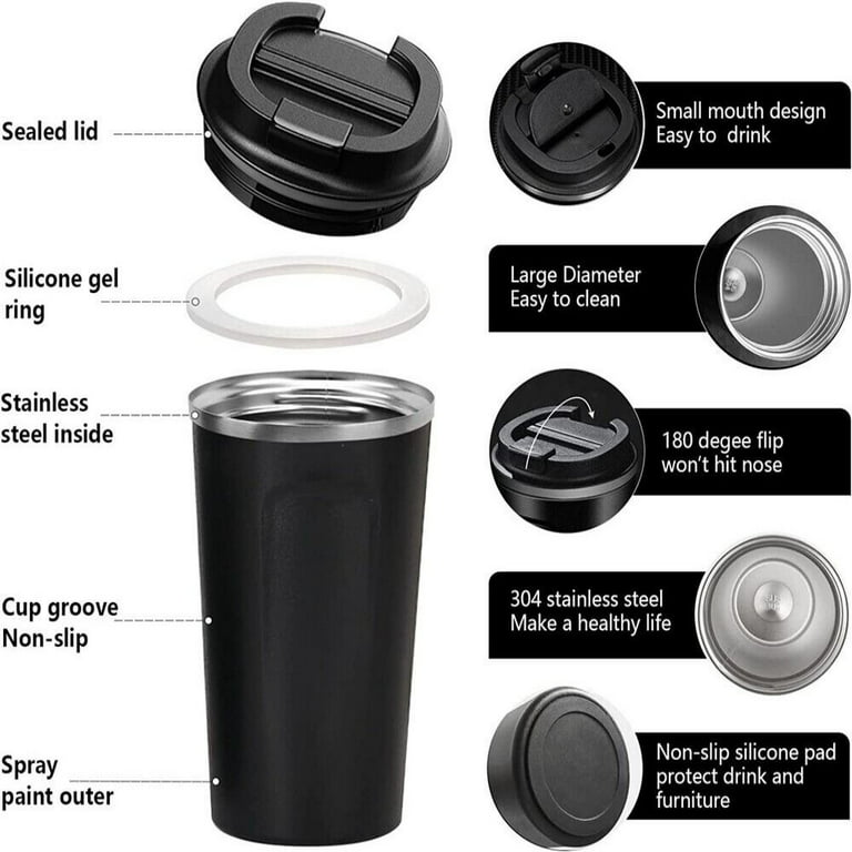 Portable Anti-Slip Tumbler Holder Cup Handle with Double Rings for
