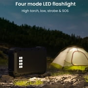 Techsmarter 30000mah Rugged & Waterproof 20W USB-C PD Power Bank. Fast Portable Charger Heavy Duty, Camping, Hiking, Outdoor with Flashlight. For iPhone, Samsung Galaxy, iPad, LG, Android, Tablets