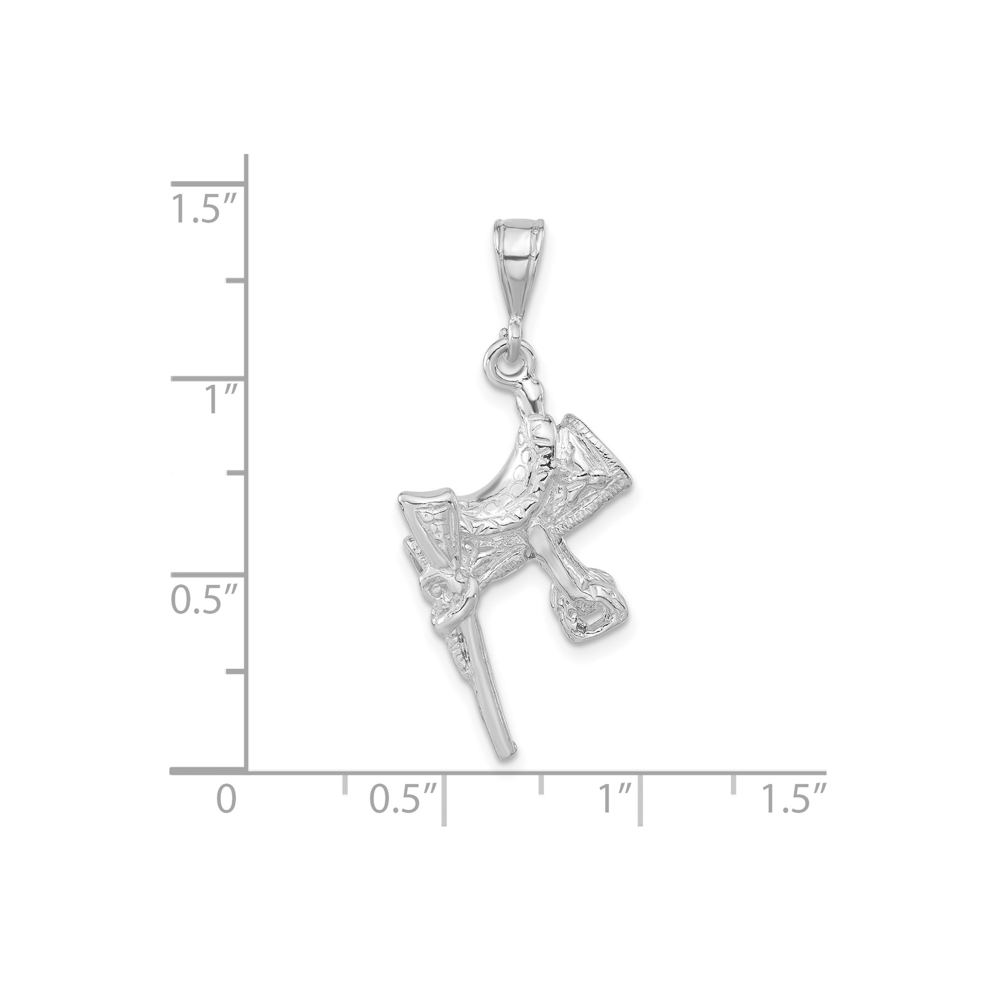 Sterling Silver Western Saddle Pendant Necklace for Women or Unisex with 3D Cowboy Design, Equestrian Jewelry for Rodeo Fans, Country Style Accessory for Horse Lovers