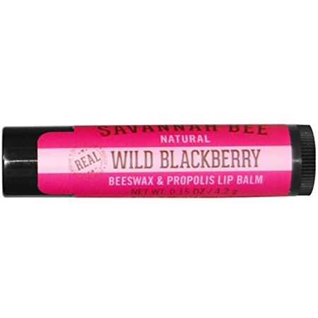 Savannah Bee Company Inc, Beeswax & Propolis Lip Balm, Wild Blackberry, 0.15 oz (4.2 g)(pack of 3)