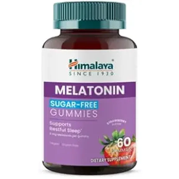Himalaya Melatonin Sugar-Free Gummies, Supports Restful Sleep, Vegan, Gluten-Free, 3 mg Melatonin, 60 Gummies