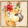 thumbnail image 1 of Metal Light Switch Plate Outlet Cover Baby Llama Flower Crown Portrait LLA003, 1 of 13