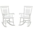 thumbnail image 2 of Outsunny 350 lbs Outdoor Wood Rocking Chairs Set of 2 with High Back White, 2 of 9
