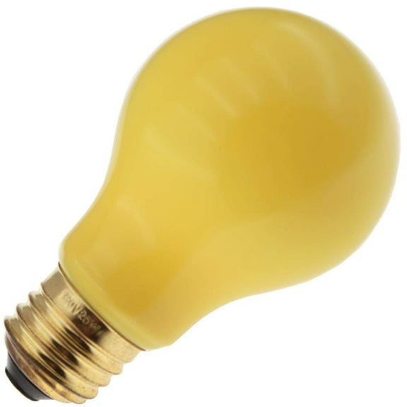Industrial Performance Specialty/Decorative 25A19/Y, 25 Watt, 130 Volt, A19, Medium Base, Yellow Light Bulb (1 Pack)