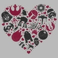 thumbnail image 2 of Junior's Star Wars Valentine's Day Heart Icons Graphic Tee Athletic Heather 2X Large, 2 of 3