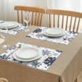 thumbnail image 3 of Blue Christmas Snowflake Pattern Summer Placemats Table Placemats Set Of 4-Linen Kitchen Washable Placemats Table Mats 11.8"x17.7" Non-Slip Heat Resistant, 3 of 6