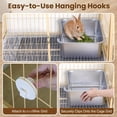 thumbnail image 5 of Rabbit Litter Box  Extra Large Bunny With 304 Stainless Steel Sifting Tray & Hooks Easy To Clean And Odor Control (17.7" * 13.8" 5.9"), 5 of 7