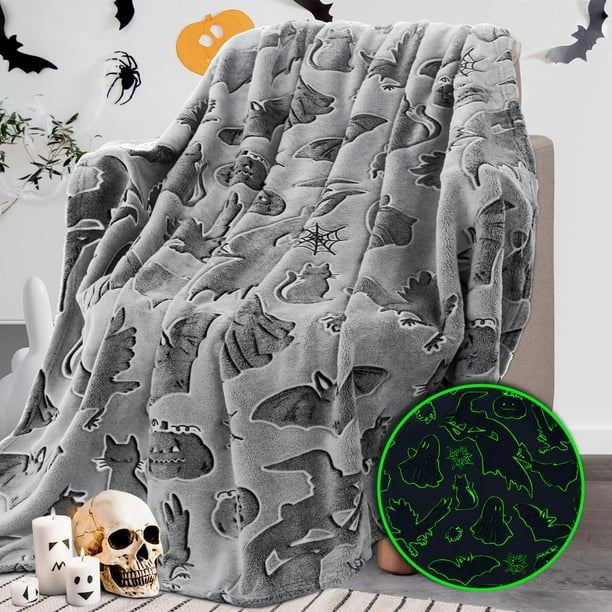 Manta REXEO de felpa suave para Halloween con forma de gato negro, 50 x 60 cm