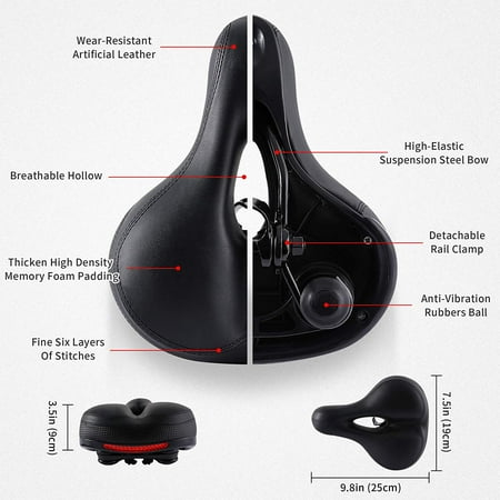 Ipow Comfort Bike Seat For Women Or Men Wide Bicycle Saddle