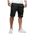thumbnail image 3 of Mens Cargo Short Casual Baggy Casual Athletic Jogger Sports Trousers Solid Color Casual Activewear Athletic Fit Summer Outdoor Cargo Shorts with Pockets,Black,M, 3 of 6