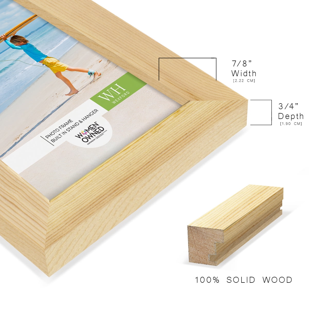 Woodgrain 5 in. x 7 in. Natural Wood Picture Frame Set (Set of 4)