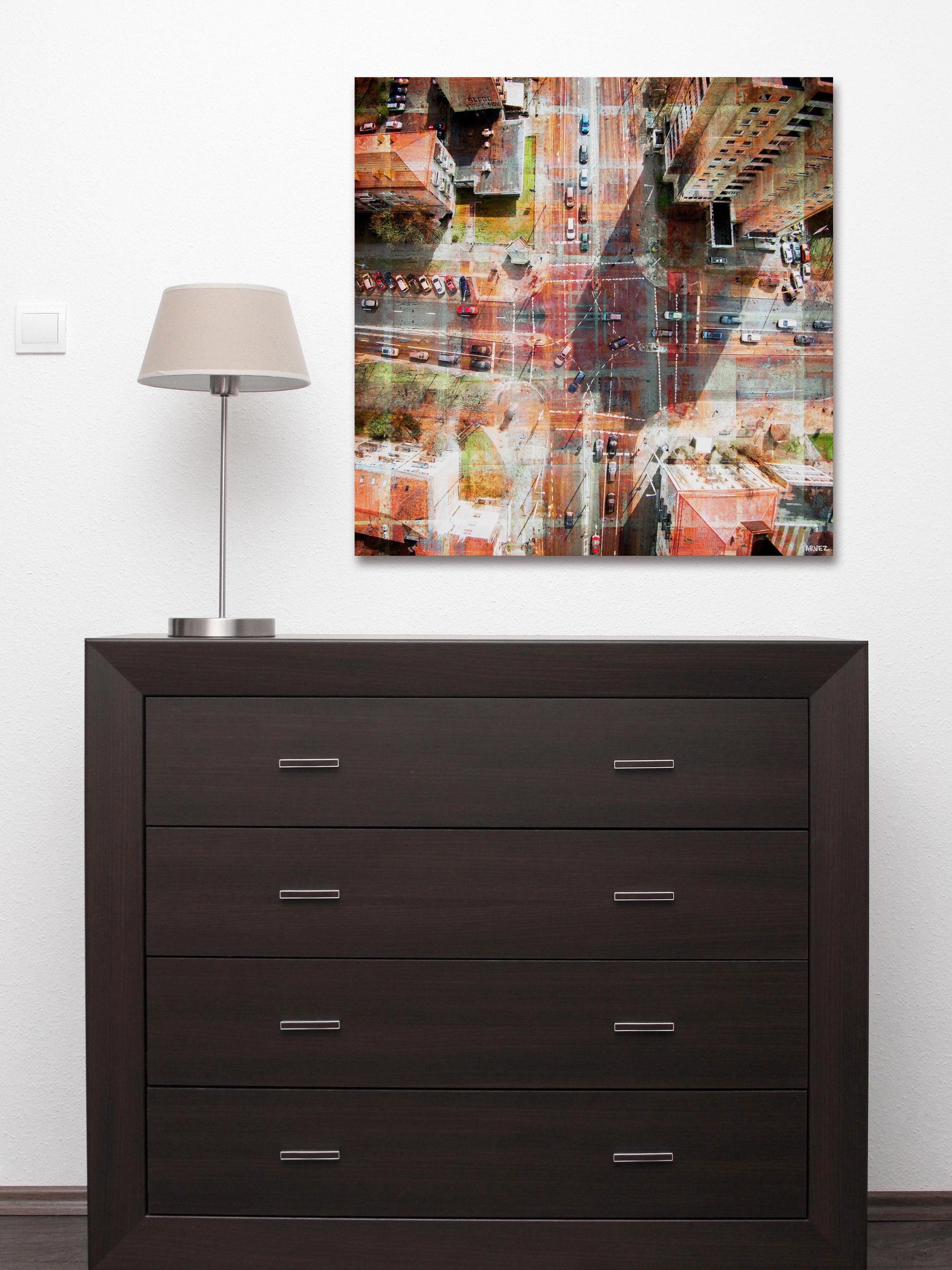 "Busy Intersection" Painting Print on Wrapped Canvas